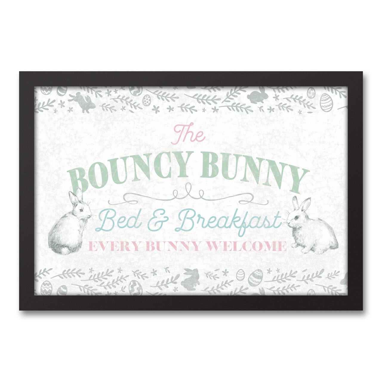 The Bouncy Bunny Bed &#x26; Breakfast Black Framed Canvas